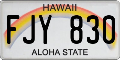 HI license plate FJY830