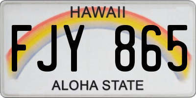 HI license plate FJY865