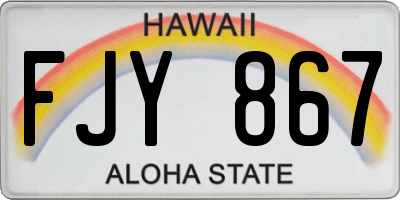 HI license plate FJY867