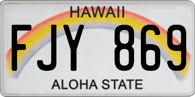HI license plate FJY869