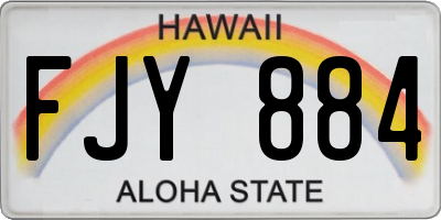 HI license plate FJY884
