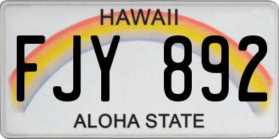HI license plate FJY892