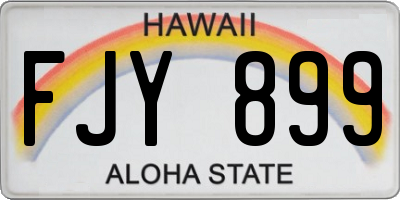 HI license plate FJY899