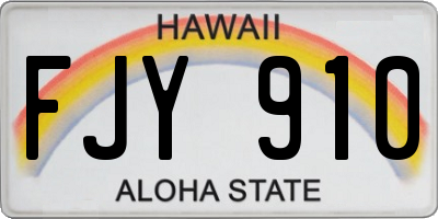 HI license plate FJY910