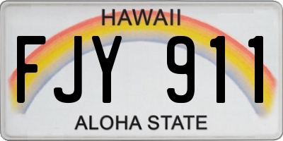 HI license plate FJY911