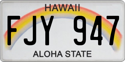 HI license plate FJY947