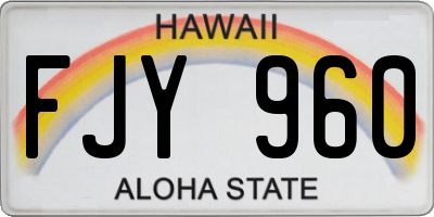HI license plate FJY960