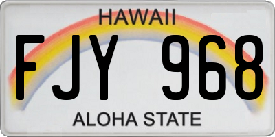 HI license plate FJY968