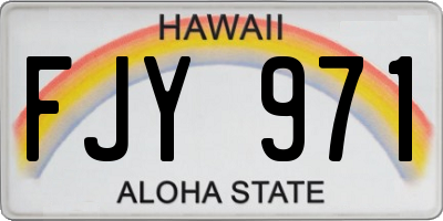 HI license plate FJY971