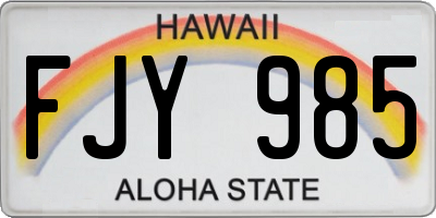 HI license plate FJY985