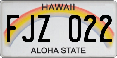 HI license plate FJZ022