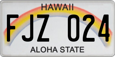 HI license plate FJZ024