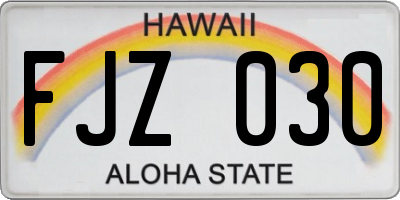 HI license plate FJZ030