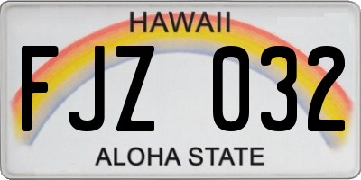 HI license plate FJZ032