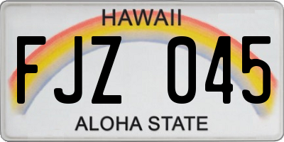 HI license plate FJZ045