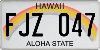 HI license plate FJZ047