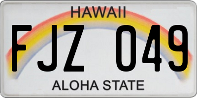 HI license plate FJZ049