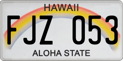 HI license plate FJZ053