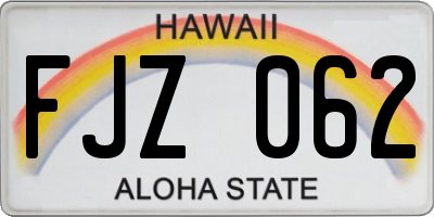 HI license plate FJZ062