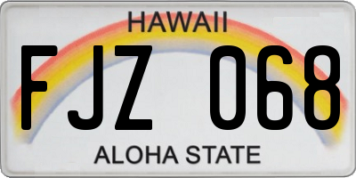 HI license plate FJZ068