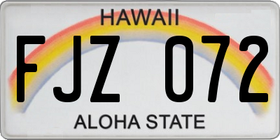 HI license plate FJZ072