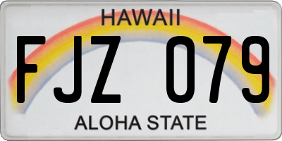 HI license plate FJZ079