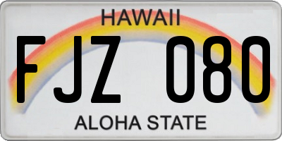 HI license plate FJZ080