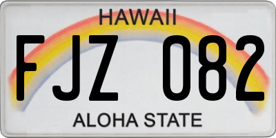 HI license plate FJZ082