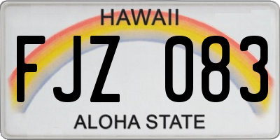 HI license plate FJZ083
