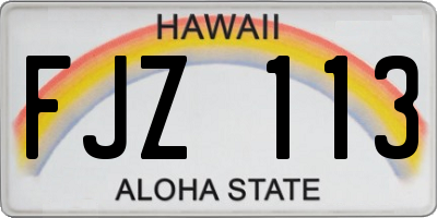 HI license plate FJZ113