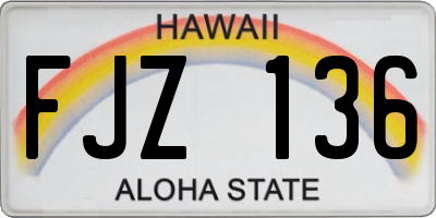 HI license plate FJZ136