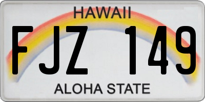 HI license plate FJZ149