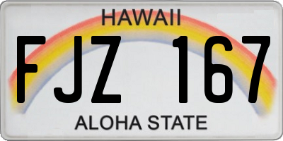 HI license plate FJZ167