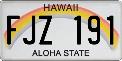 HI license plate FJZ191