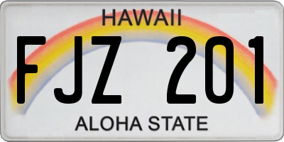 HI license plate FJZ201
