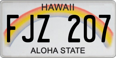 HI license plate FJZ207