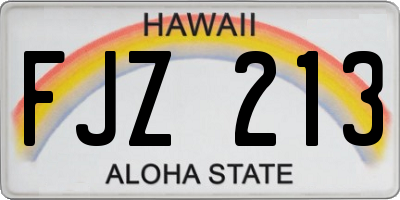HI license plate FJZ213