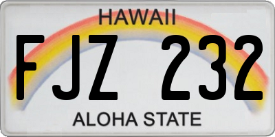 HI license plate FJZ232