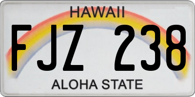 HI license plate FJZ238
