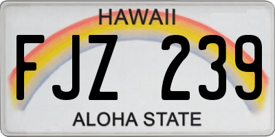 HI license plate FJZ239