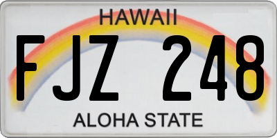 HI license plate FJZ248