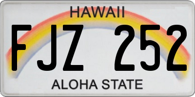 HI license plate FJZ252
