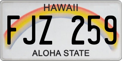 HI license plate FJZ259
