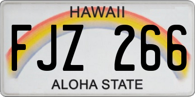 HI license plate FJZ266