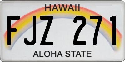 HI license plate FJZ271