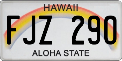 HI license plate FJZ290