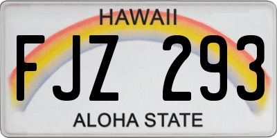 HI license plate FJZ293
