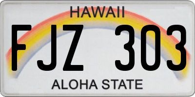 HI license plate FJZ303