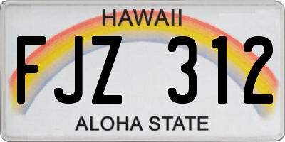 HI license plate FJZ312