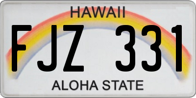 HI license plate FJZ331